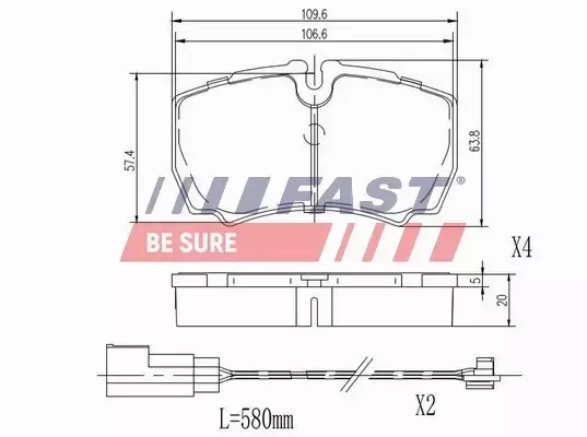 FAST KLOCKI HAMULCOWE FT29544 