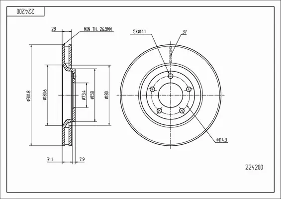 HART TARCZA HAMULCOWA 224 200 