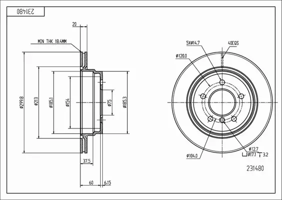 HART TARCZA HAMULCOWA 231 480 