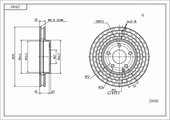 HART TARCZA HAMULCOWA 231 483 