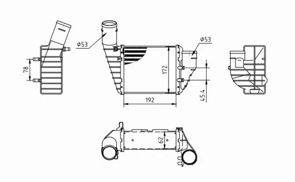 HART CHŁODNICA POWIETRZA INTERCOOLER 636 914 