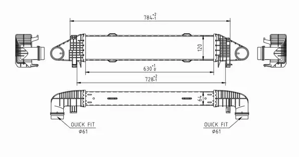 HART CHŁODNICA POWIETRZA INTERCOOLER 612 537 