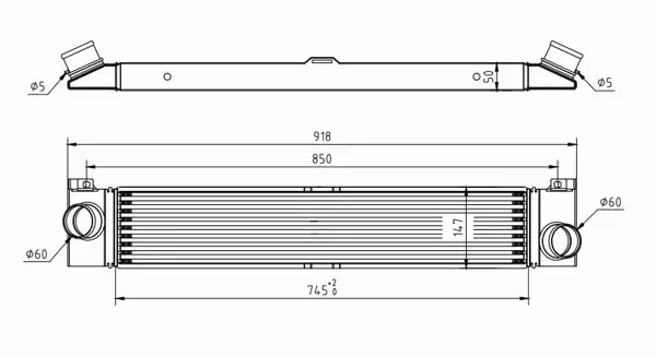 HART CHŁODNICA POWIETRZA INTERCOOLER 614 255 