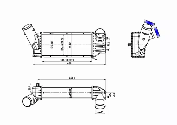 HART CHŁODNICA POWIETRZA INTERCOOLER 612 525 