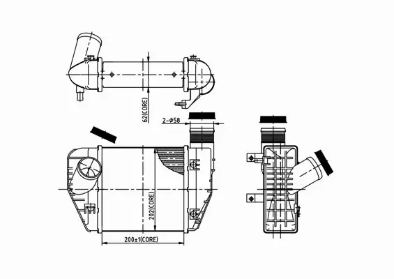 HART CHŁODNICA POWIETRZA INTERCOOLER 612 713 