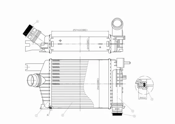 HART CHŁODNICA POWIETRZA INTERCOOLER 613 787 