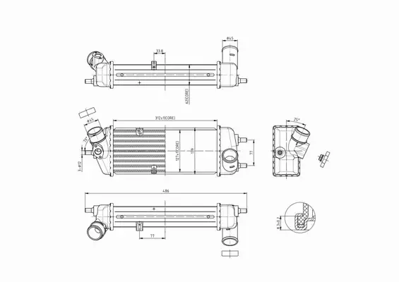 HART CHŁODNICA INTERCOOLER 619 566 