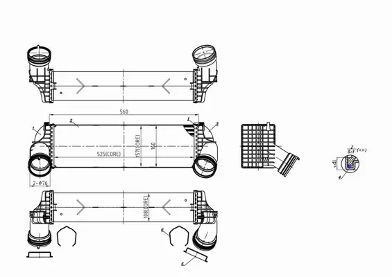 HART CHŁODNICA INTERCOOLER 620 330 