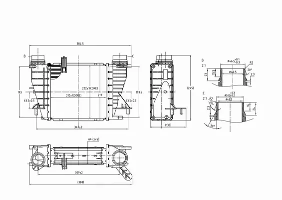 HART CHŁODNICA POWIETRZA INTERCOOLER 621 394 