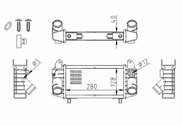 HART CHŁODNICA POWIETRZA INTERCOOLER 605 577 