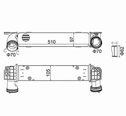 HART CHŁODNICA POWIETRZA INTERCOOLER 630 290 