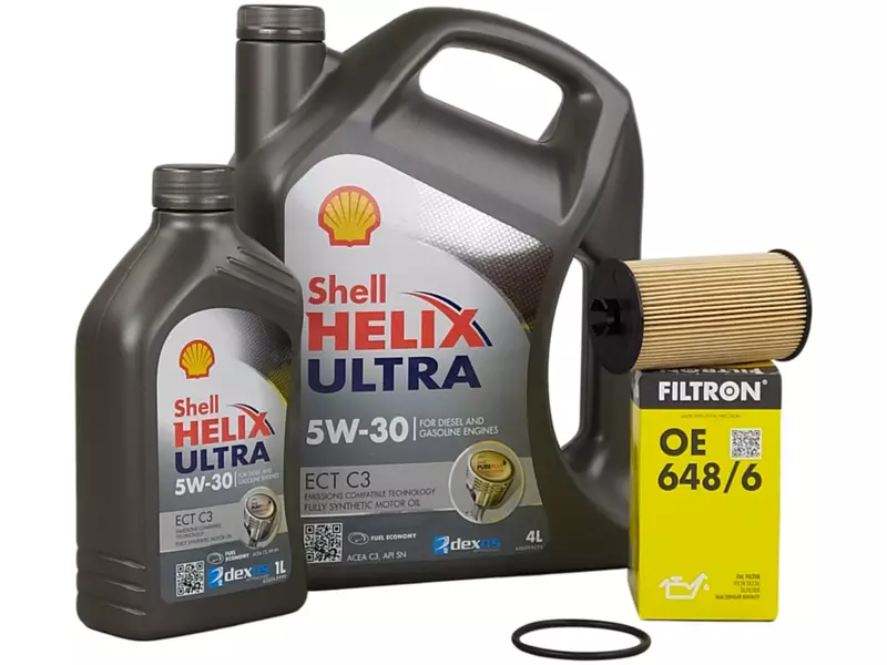 SHELL HELIX ULTRA 5W30 5L+FILTR OLEJU OE648/6