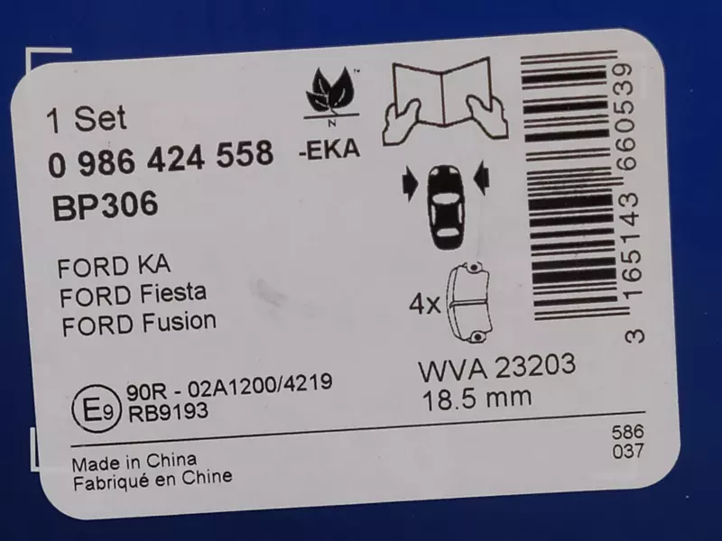 BOSCH TARCZE + KLOCKI PRZÓD FORD FIESTA IV V FUSION 