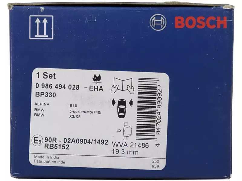 BOSCH TARCZE+KLOCKI PRZÓD BMW 5 E39 7 E38 324MM 