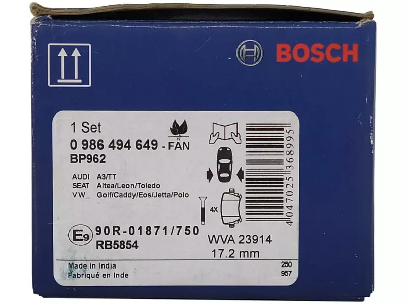 BOSCH TARCZE+KLOCKI TYŁ AUDI A3 8P VW GOLF V 310MM 