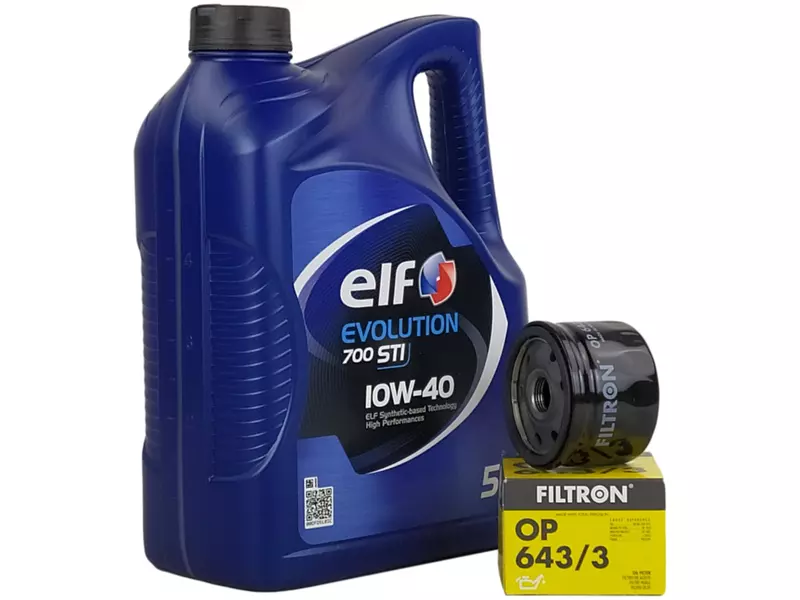 ELF EVOLUTION 700 STI 10W40 5L+FILTR OLEJU OP643/3