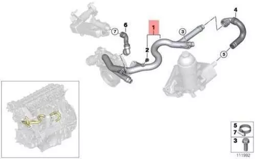 OE BMW PRZEWÓD WODY BMW 5 E60 E61 525D 530D 535D