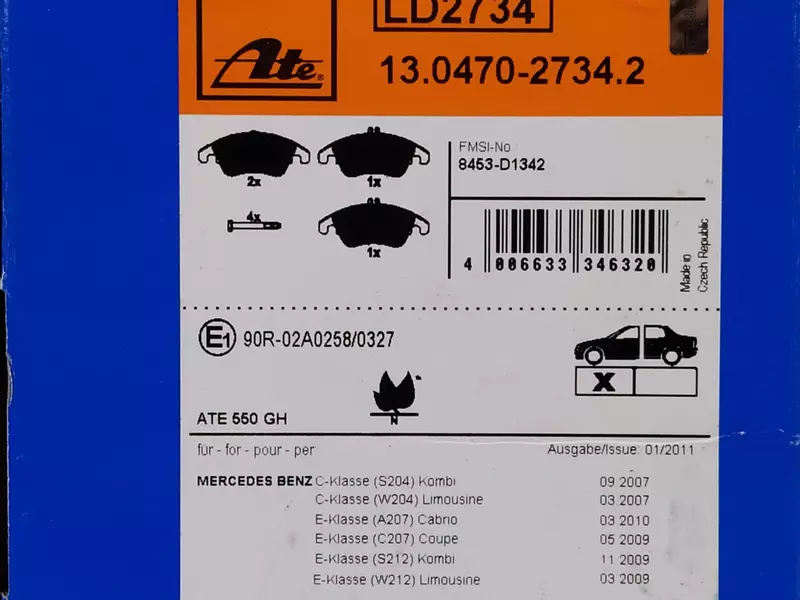 ATE CERAMIC TARCZE+KLOCKI P MERCEDES E W212 322MM 