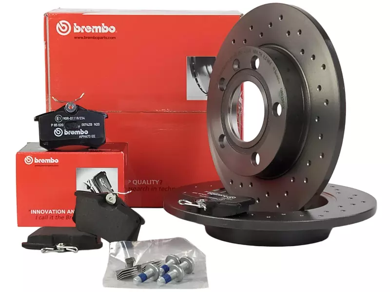 BREMBO XTRA TARCZE+KLOCKI TYŁ AUDI A4 B6 245MM