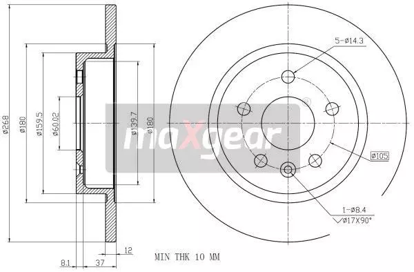 MAXGEAR TARCZE HAMULCOWE 19-2333MAX