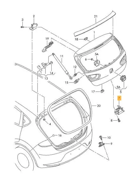 OE VAG ZAMEK TYLNEJ KLAPY SEAT LEON II 06-13