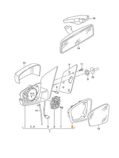 OE VAG RAMKA LUSTERKA SKODA CITIGO VW UP SEAT MII