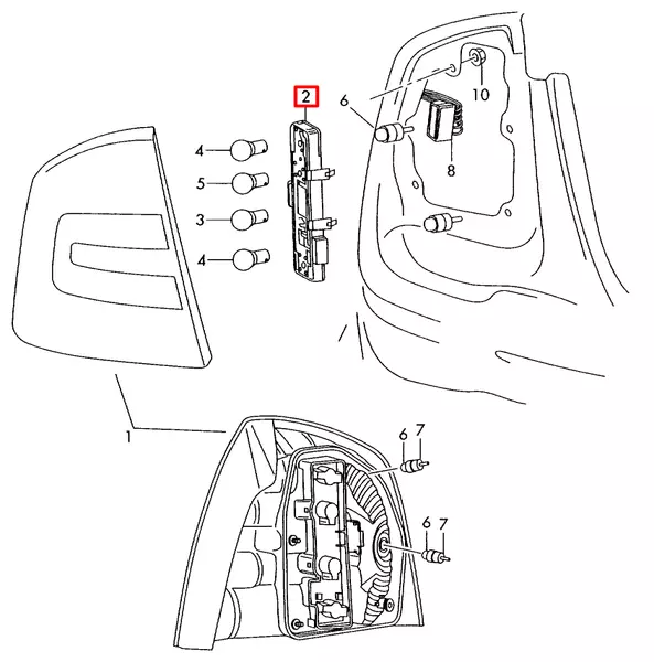 OE VAG OPRAWA WKŁAD LAMPY TYŁ SKODA OCTAVIA II HB