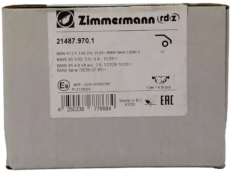 ZIMMERMANN KLOCKI CERAMICZNE TYŁ BMW 3 E46 7 E39 