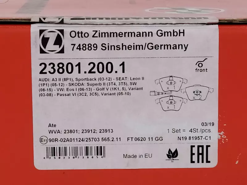 ZIMMERMANN SPORT TARCZE+KLOCKI P VW PASSAT B6 345MM 