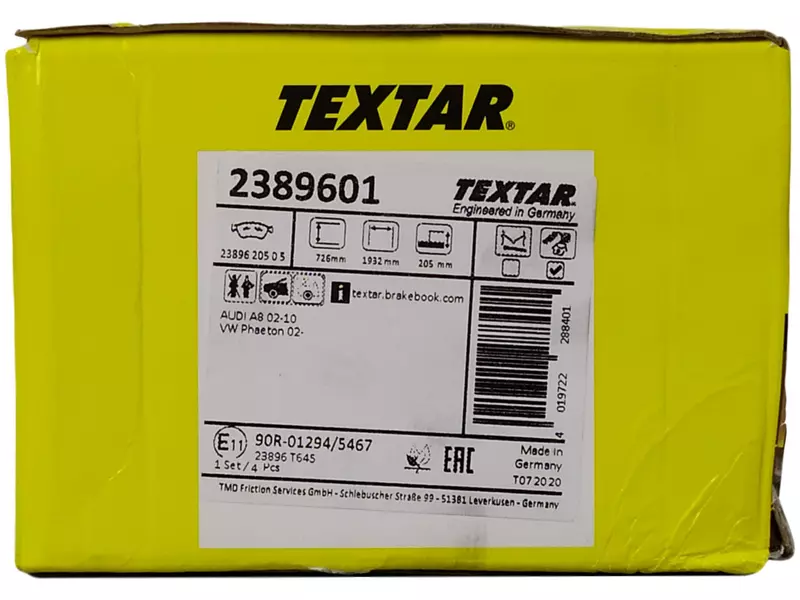 TEXTAR TARCZE+KLOCKI PRZÓD AUDI A6 C6 A8 D3 360MM 