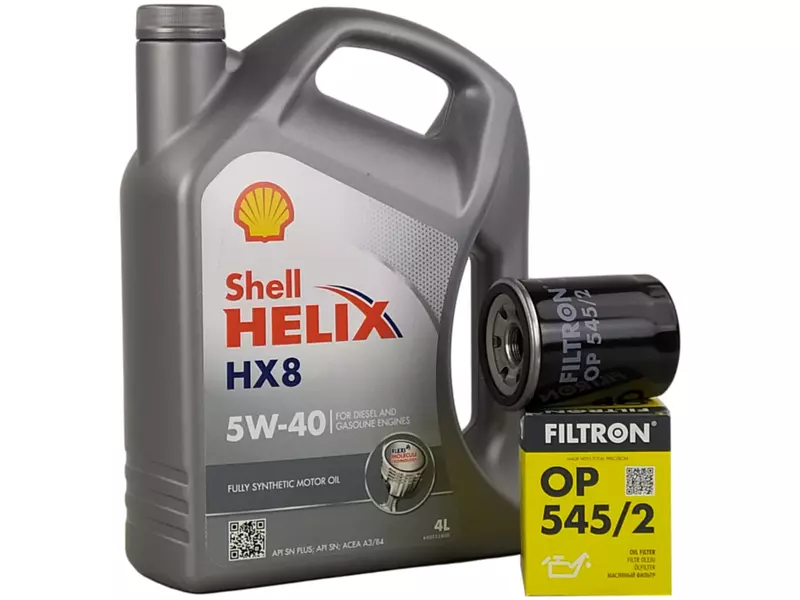 SHELL HELIX HX8 5W40 4L+FILTR OLEJU OP545/2