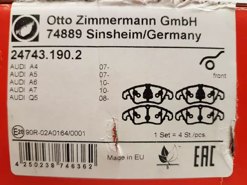 ZIMMERMANN SPORT TARCZE+KLOCKI P AUDI A6 C7 320MM 