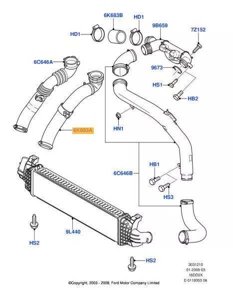 SKV PRZEWÓD TURBO FORD FOCUS II MK2 1.6 TDCI