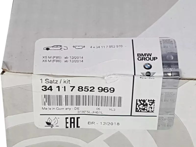 OE BMW TARCZE+KLOCKI PRZÓD BMW X6M F86 395MM 