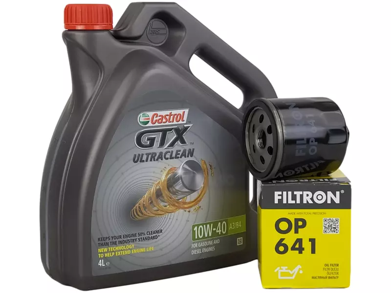 CASTROL GTX 10W40 4L+FILTR OLEJU OP641