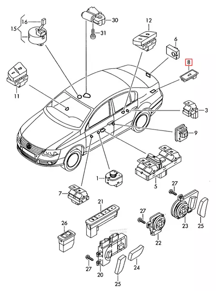 OE VAG PRZYCISK ZAMYKANIA KLAPY AUDI A4 B8