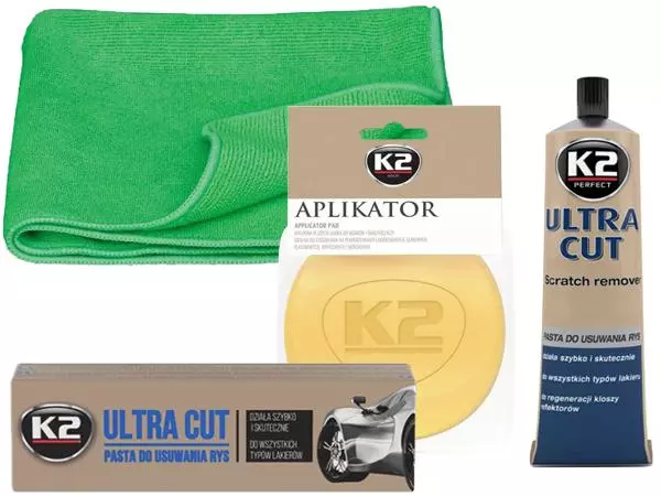 K2 ULTRA CUT PASTA POLERSKA+APLIKATOR+MIKROFIBRA