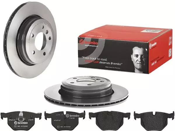 BREMBO TARCZE+KLOCKI TYŁ BMW 5 E60 E61 320MM