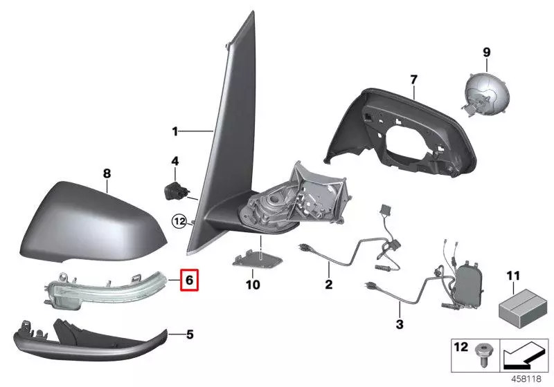 OE BMW KIERUNKOWSKAZ LUSTERKA BMW 2 F45 F46