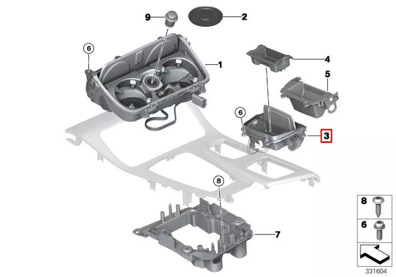 OE BMW POPIELNICZKA KONSOLI ŚROD BMW 5 F10 F11