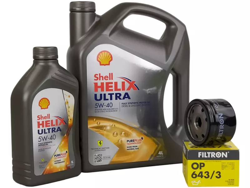 SHELL HELIX ULTRA 5W30 5L+FILTR OLEJU OP643/3