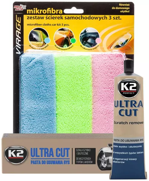 K2 ULTRA CUT PASTA POLERSKA 100G + MIKROFIBRA