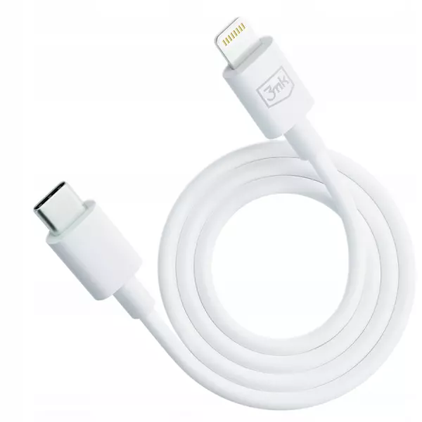 KABEL USB TYP C - APPLE LIGHTNING 3MK 1,2 M BIAŁY 