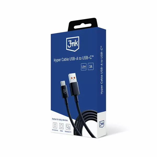 KABEL USB - USB TYP C 3MK 72169 1,2 M CZARNY 