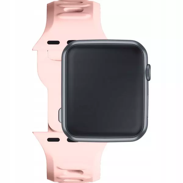 PASEK 3MK DO APPLE WATCH 3 / 2 / 1 (42 MM), APPLE WATCH 9 / 8 / 7 (45 MM), APPLE WATCH SE 2022 / SE / 6 / 5 / 4 (44 MM), APPLE WATCH ULTRA 2 / 1 (49 MM) 20MM RÓŻOWY