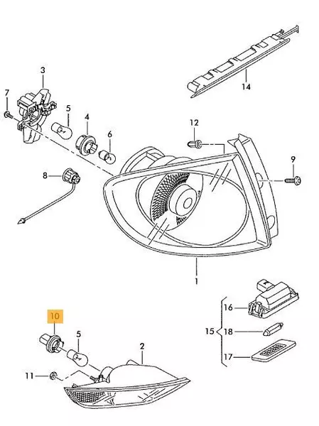 OE VAG OPRAWA ŻARÓWKI COFANIA SEAT ALTEA TOLEDO