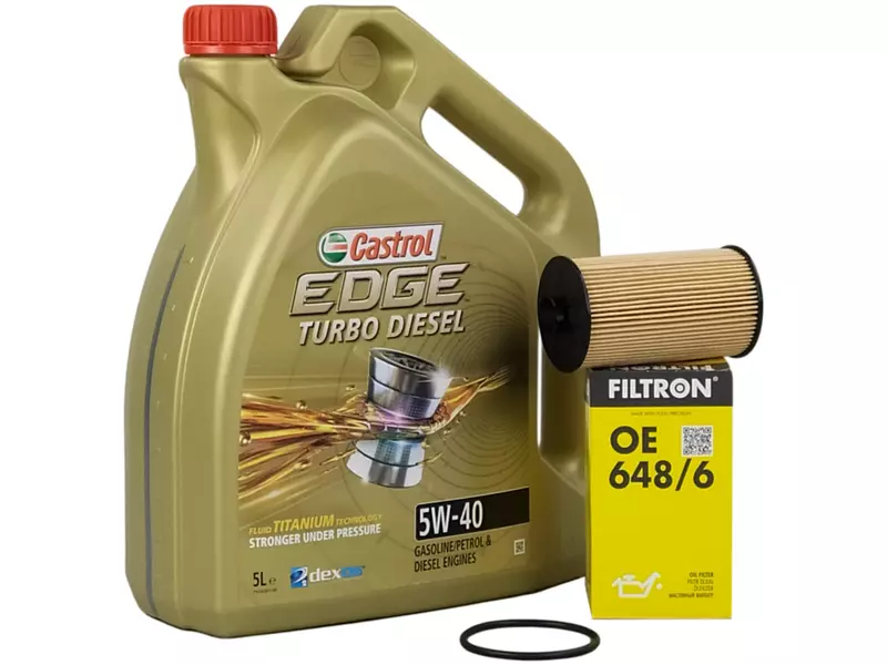 CASTROL EDGE 5W40 TD 5L+FILTR OLEJU OE648/6