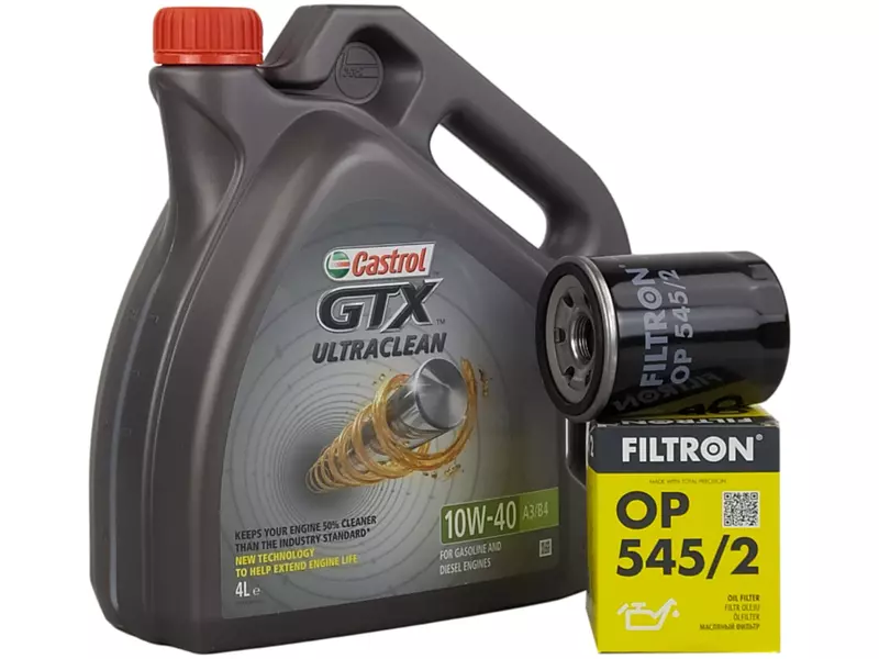 CASTROL GTX 10W40 4L+FILTR OLEJU OP545/2