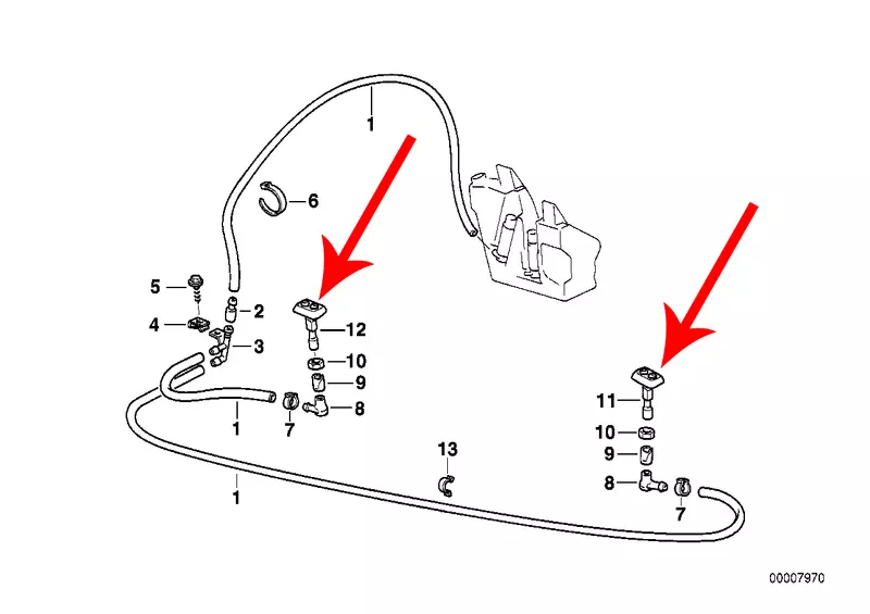 OE BMW DYSZA SPRYSKIWACZA LAMP BMW 7 E38