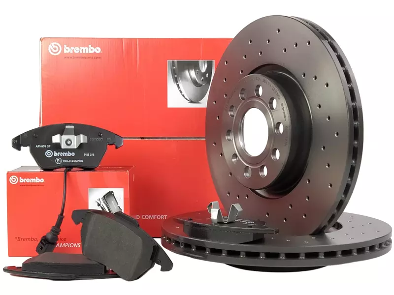 BREMBO XTRA TARCZE+KLOCKI PRZÓD SEAT LEON II 312MM